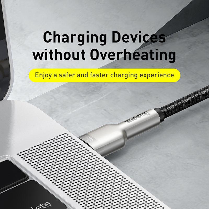 Baseus Cafule Metal USB C to USB C Cable 100W PD 5A Fast Charging - product details no overheating - b.savvi