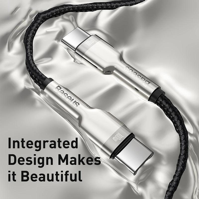 Baseus Cafule Metal USB C to USB C Cable 100W PD 5A Fast Charging - product details integrated design - b.savvi