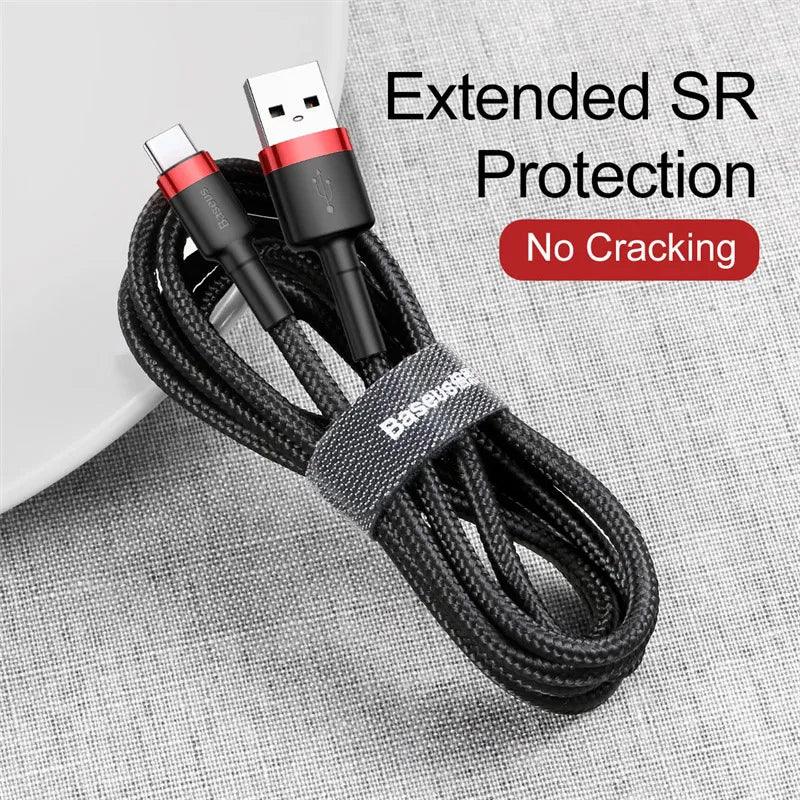 Baseus Cafule USB C Cable 3A Quick Charge - product details no cracking - b.savvi