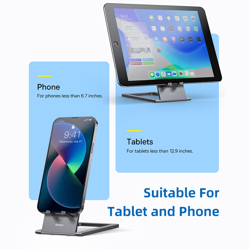 Baseus Foldable Metal Desktop Holder Phones Tablets Universal Stand - product details suitable for tablets phones - b.savvi