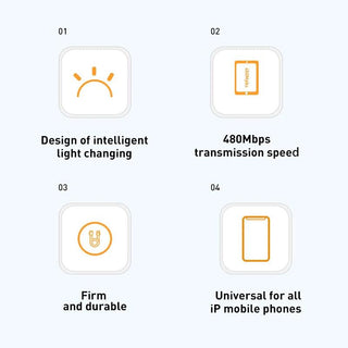 Baseus Halo Lightning Fast Charger Cable 2.4A Charging Data - product details points - b.savvi