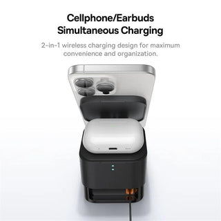 Baseus MagPro 2-in-1 25W Magnetic Wireless Charger for iPhone & AirPods - product details simultaneous charging - b.savvi