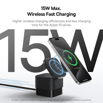 Baseus MagPro 2-in-1 25W Magnetic Wireless Charger for iPhone & AirPods - product details wireless fast charging - b.savvi