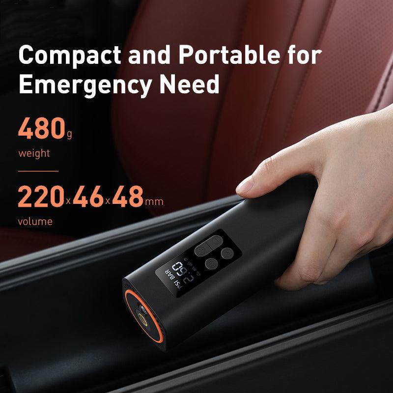 Baseus Mini Tyre Inflator Air Compressor, 150PSI Air Pump, Digital Display - product details compact portable - b.savvi