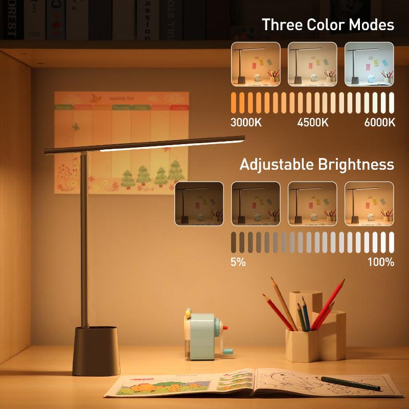 Baseus Portable LED Desk Lamp Auto-Dimming Light Foldable Rechargeable 2000mAh - product details three colour modes - b.savvi