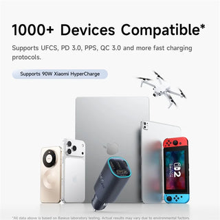 baseus car charger show 1000+ devices compatible