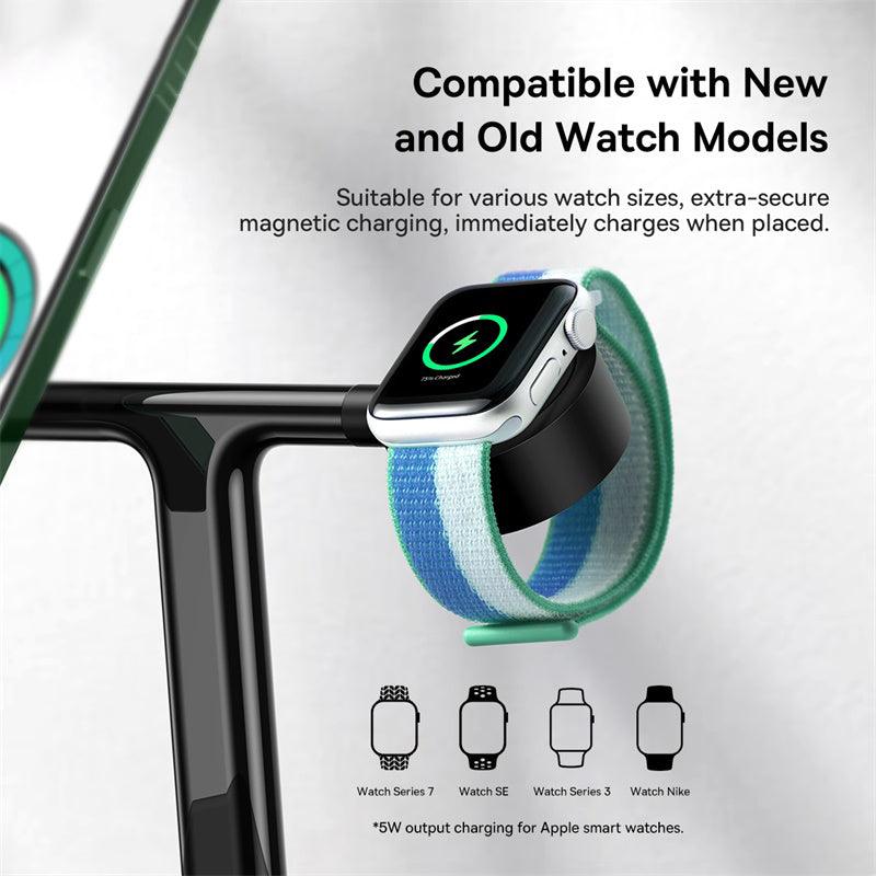 Baseus Swan 3-in-1 Wireless Magnetic Charging 20W for iPhone, Watch, AirPods - product details compatible with new old watch - b.savvi