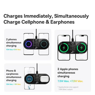 Baseus Transparent 20W Dual Wireless Charger with Digital LED Display - product details charge outputs - b.savvi