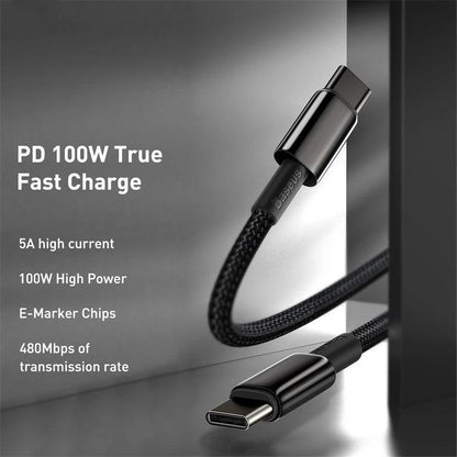 Baseus Tungsten 100W PD USB C to USB C Cable Fast Charging - product details fast charge - b.savvi