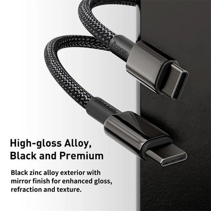 Baseus Tungsten 100W PD USB C to USB C Cable Fast Charging - product details high gloss alloy - b.savvi