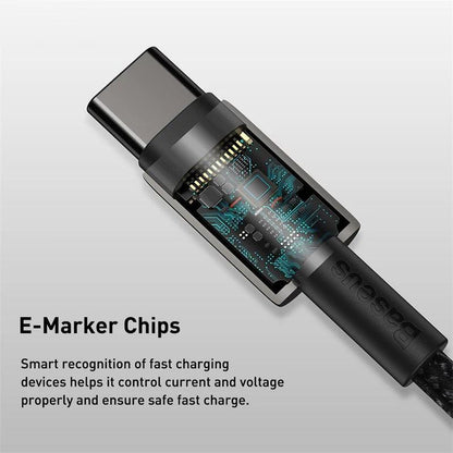 Baseus Tungsten 100W PD USB C to USB C Cable Fast Charging - product details e marker chips - b.savvi