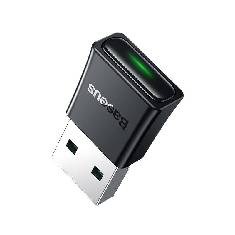 Baseus USB Bluetooth 5.3 Wireless Dongle Adapter Receiver for PC - product main black front angled view - b.savvi