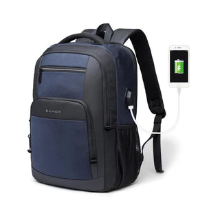 BANGE College Student Computer Backpack for 15.6-Inch Laptop - product variant blue front angled view - b.savvi