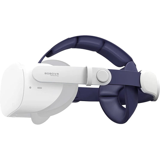 BOBOVR M1 Plus Head Strap for Quest 2 Enhanced Comfort & Support - product main blue side angled view - b.savvi