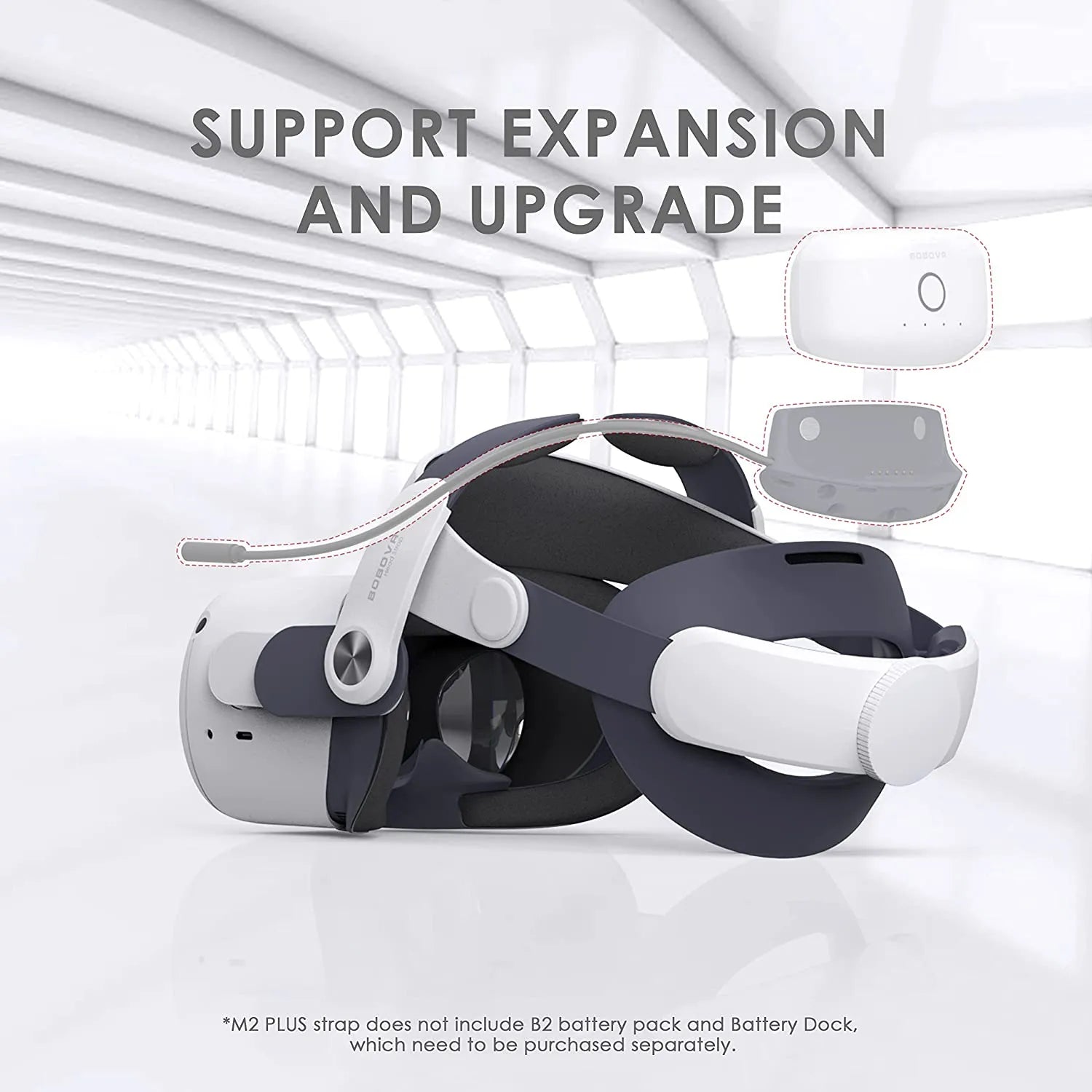 BOBOVR M2 Plus Head Strap for Quest 2 Enhanced Comfort & Reduce Facial Stress - product details support expansion - b.savvi