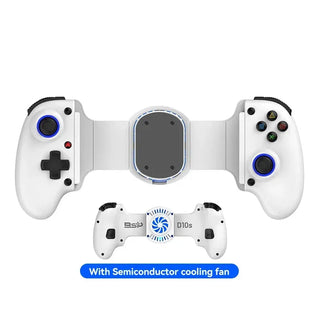 BSP-D10S Mobile Phone Stretch Wireless Bluetooth Game Controller with Cooling Fan - product variant white fan front view - b.savvi