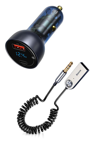 Baseus Car Charger + Bluetooth Adapter Bundle