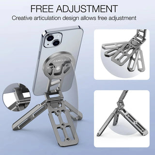 CAMOLO Foldable Magnetic Tripod Mount for iPhone with Cold Shoe, Arca-Swiss Compatible with MagSafe - product details - b.savvi