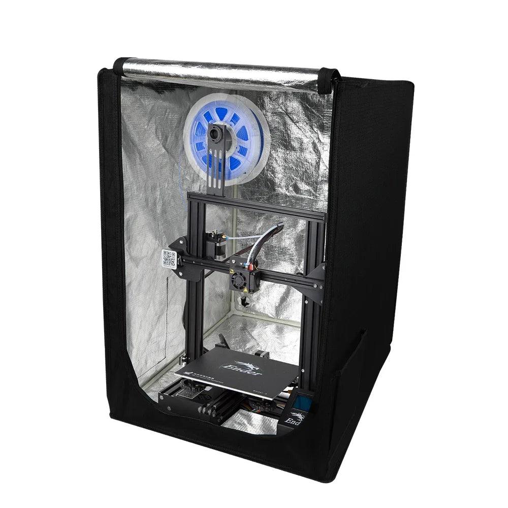 Creality 3D Printer Enclosure Fireproof and Dustproof Tent for Ender 3 - product black front angled view open - b.savvi