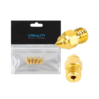 Creality 3D Printer Hotend Brass Extruder MK Nozzles Set for CR-6 SE, Ender 3, Ender 5 - product main brass front angled view - b.savvi