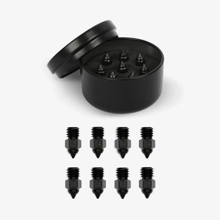 Creality High-end Hardened Steel Nozzle Kit 0.25m 0.4mm 0.6mm 0.8mm - product main black front angled view - b.savvi