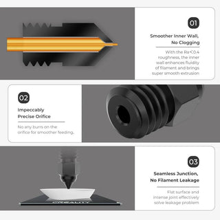 Creality High-end Hardened Steel Nozzle Kit 0.25m 0.4mm 0.6mm 0.8mm - product details smoother inner wall no clogging - b.savvi