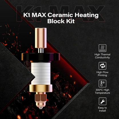 CREALITY K1 / K1 Max Upgrade Ceramic Heating Block Kit, High Temperature and High-Speed - product details overview - b.savvi