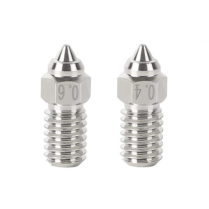 Creality Spider Hotend Steel Nozzle Set 0.4mm & 0.6mm for High Temperature 3D Printing - product main silver front view - b.savvi