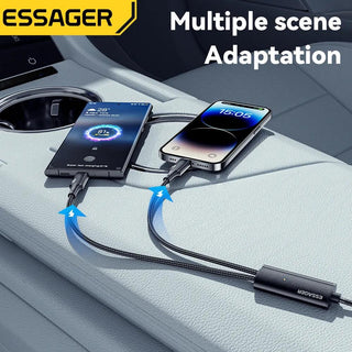 Essager 2 in 1 USB C to USB C & Lightning Cable 100W 5A Fast Charge - product details multiple adaptation - b.savvi