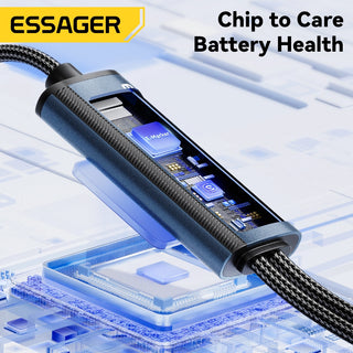 Essager 2 in 1 USB C to USB C & Lightning Cable 100W 5A Fast Charge - product details battery health - b.savvi