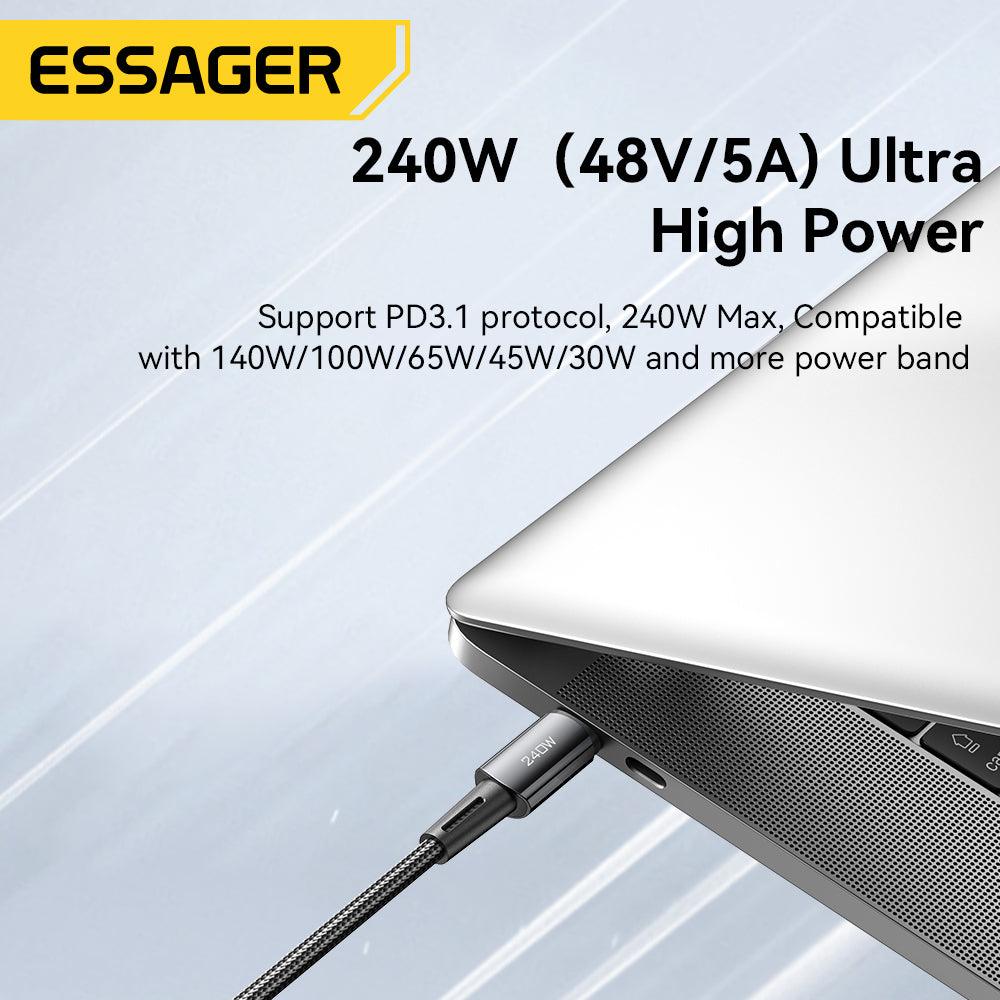 Essager 240W USB C to USB C Braided Cable 48V/5A PD3.1 Fast Charging - product details ultra high power - b.savvi