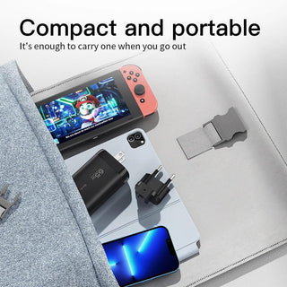 Essager 65W GaN USB C Fast Charger Plug 3-Port Wall Power Adapter - product details compact and portable - b.savvi