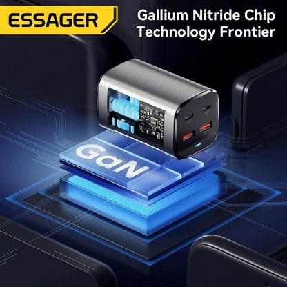 Essager 67W GaN USB C Desktop Fast Charger 4-Port Power Adapter - product details gallium nitride chip technology - b.savvi