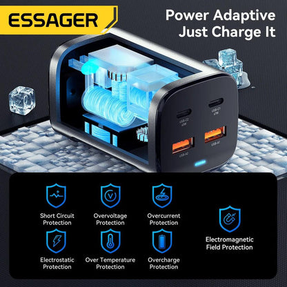 Essager 67W GaN USB C Desktop Fast Charger 4-Port Power Adapter - product details power adaptive charge - b.savvi