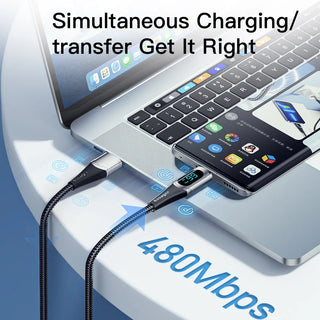 Essager LED Display USB A to USB C Cable 66W PD 6A Fast Charge - product details data transfer - b.savvi