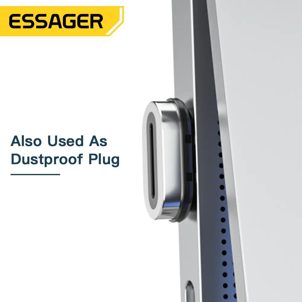 Essager Magnetic 90 Degree 20Gbps USB C Adapter 100W 5A USB3.2 Gen2x2 4K@60Hz - product details dustproof plug - b.savvi