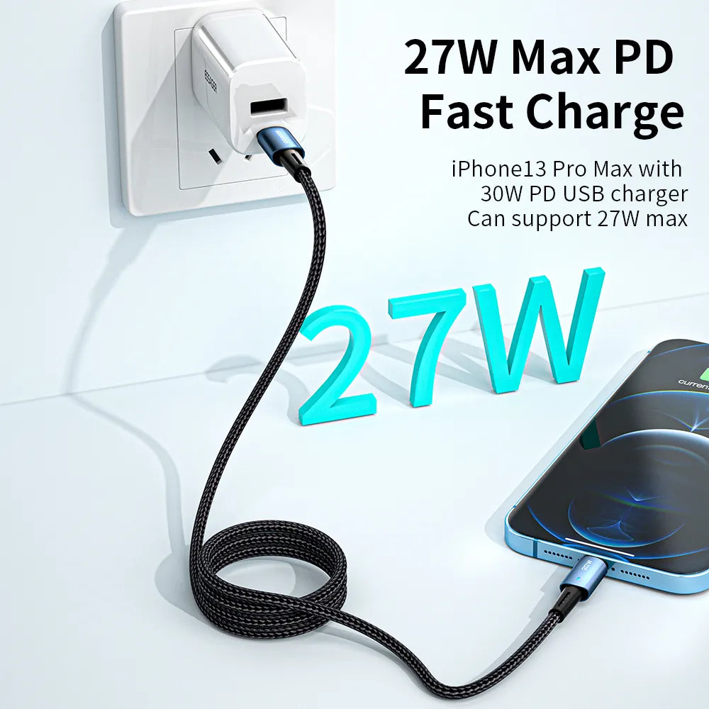 Essager USB C to Lightning Cable PD 27W Fast Charging - product details 27w max pd - b.savvi
