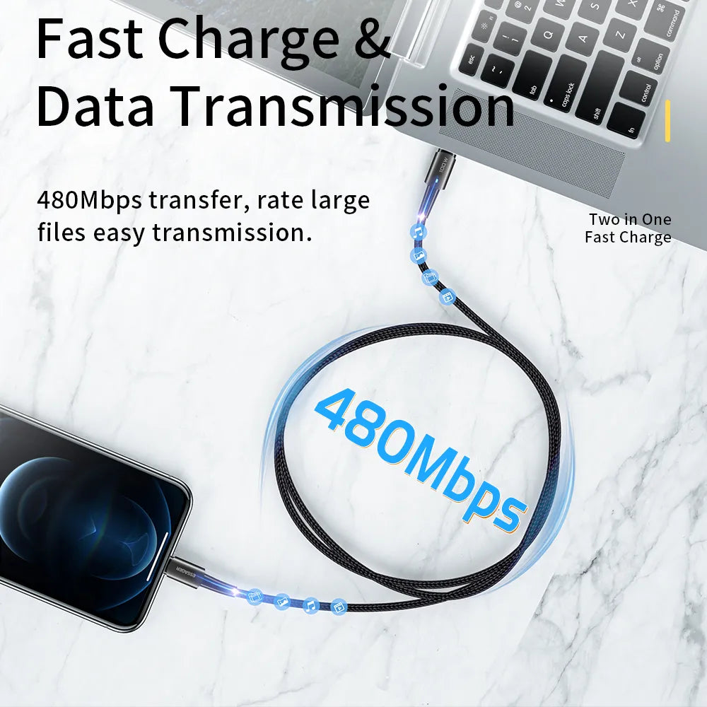 Essager USB C to Lightning Cable PD 27W Fast Charging - product details data transmission - b.savvi