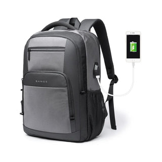 BANGE College Student Computer Backpack for 15.6-Inch Laptop - product variant grey front angled view - b.savvi