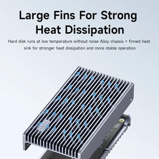 Hagibis 40Gbps USB4 M.2 NVMe SSD Enclosure with LED Digital Display USB4 Cable - product details large fins for heat dissipation - b.savvi