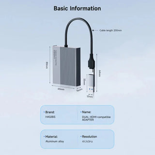 Hagibis Dual HDMI Displaylink Adapter for Apple Mac M1 to M4 Chip USB C to Dual Monitor - product details - b.savvi