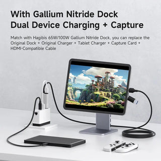 Hagibis USB 3.0 Video Capture Card Cable HDMI to USB C 1080p 60Hz with PD Port (2m) - product details match with dock - b.savvi