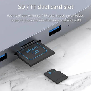 Hagibis USB C Hub with Dual Hard Drive Enclosure, Docking Station for Mac mini - product details dual card slot - b.savvi