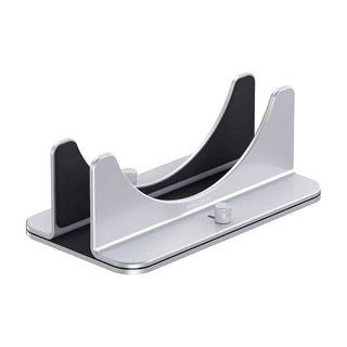 Hagibis Vertical Stand for Mac mini Aluminium Adjustable Desktop Holder - product main silver front angled view - b.savvi
