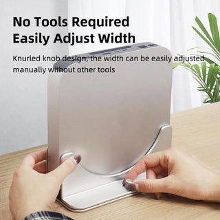 Hagibis Vertical Stand for Mac mini Aluminium Adjustable Desktop Holder - product details no tools required - b.savvi
