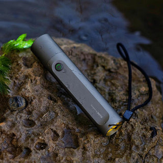 HOTO Flashlight Fit, LED Rechargeable USB-C Charging, 3 Modes, 280 Lumens, IP55 - product on rock - b.savvi