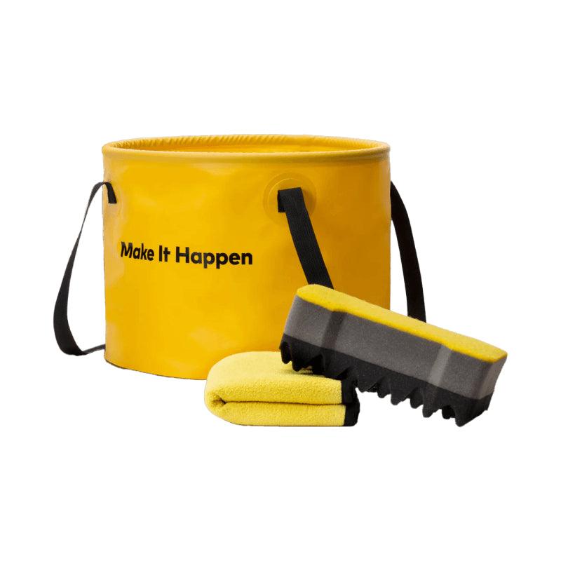 HOTO Outdoor Wash Kit Multi-Function Portable Travel Water Folding Bucket 20L - product main yellow front - b.savvi