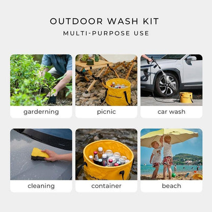 HOTO Outdoor Wash Kit Multi-Function Portable Travel Water Folding Bucket 20L - product details multi purpose use - b.savvi