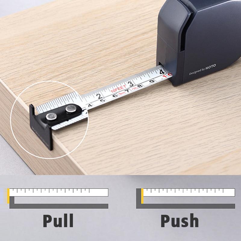 HOTO Tape Measure Self Lock Retractable Measuring Tape 3m - product details pull push - b.savvi