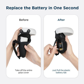 KIWI design Controller Grips Cover with Battery Opening for Quest 2 - product details replace battery - b.savvi